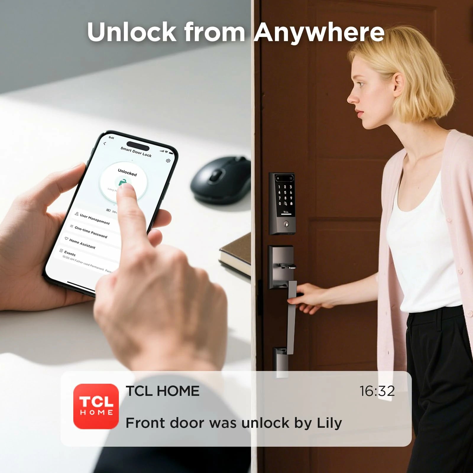TCL D2 App Unlock Digital Smart Door Lock with Keypad
