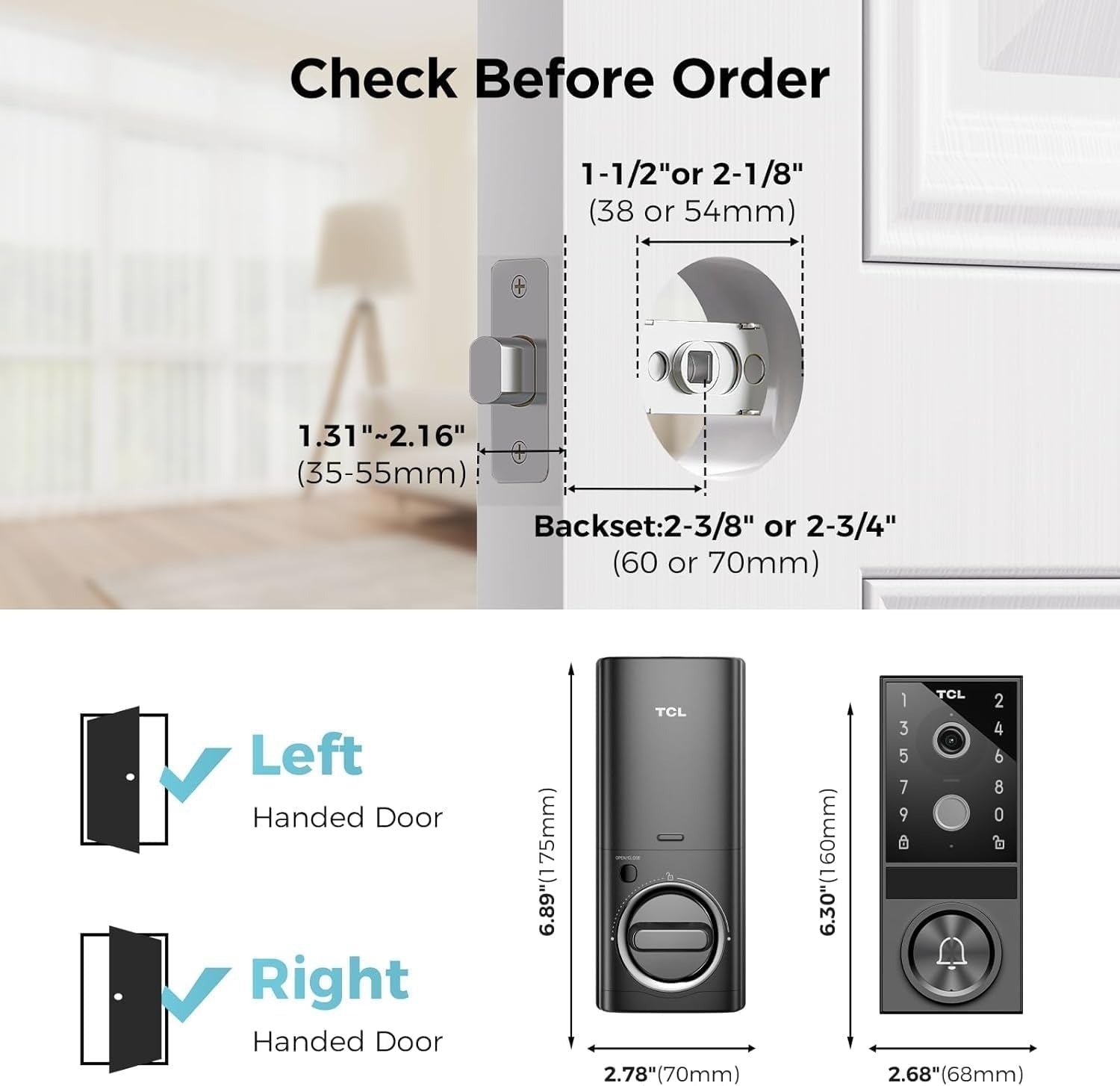 TCL D1 Max Video Digital Smart Door Lock with KeypadTCL